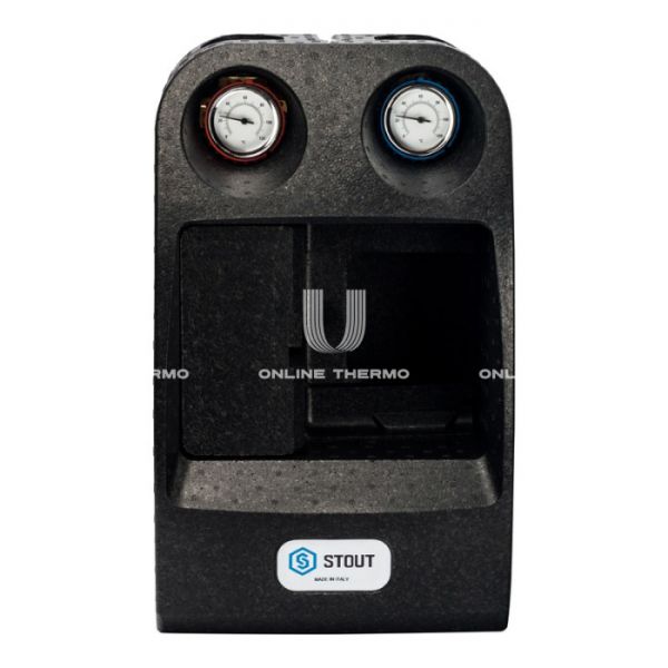 Насосная группа для твердотопливных котлов Stout SDG-0014-002501 DN 25 (1") с термосмесителем, без насоса, подача справа