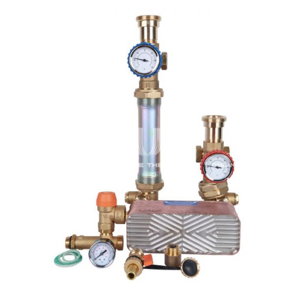 Насосная группа Stout SDG-0038-282501 DN 25 (1") с разделительным теплобменником (28 пластин), без насоса, подача справа