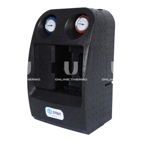 Насосная группа Stout SDG-0038-342501 DN 25 (1") с разделительным теплобменником (34 пластины) и насосом Grundfos UPSO 25-65, подача справа