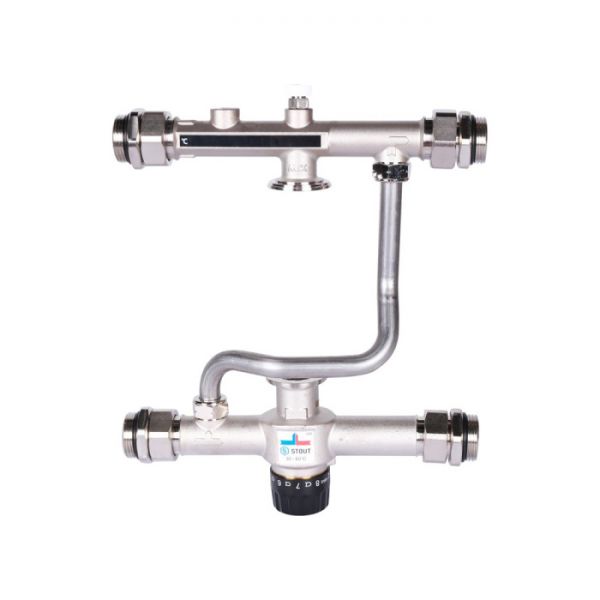 Насосно-смесительный узел Stout SDG-0120-007000, с термостатическим клапаном 30-60°C, без насоса