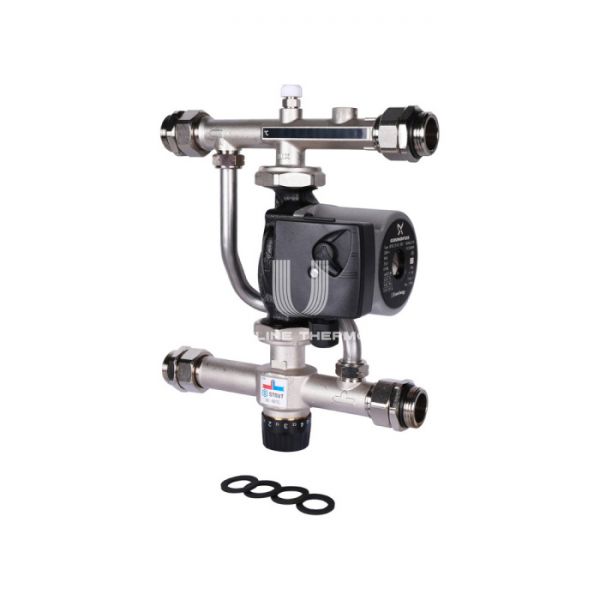 Насосно-смесительный узел Stout SDG-0120-007001, с термостатическим клапаном 30-60°C, с насосом UPSO 25-65, 130 мм