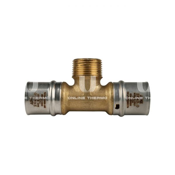 Тройник с наружной резьбой Stout SFP-0008-263426 26х3/4"х26, пресс-фитинг