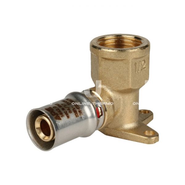 Угольник настенный (водорозетка) с креплением короткий Stout SFP-0018-001216 1/2"х16, пресс-фитинг