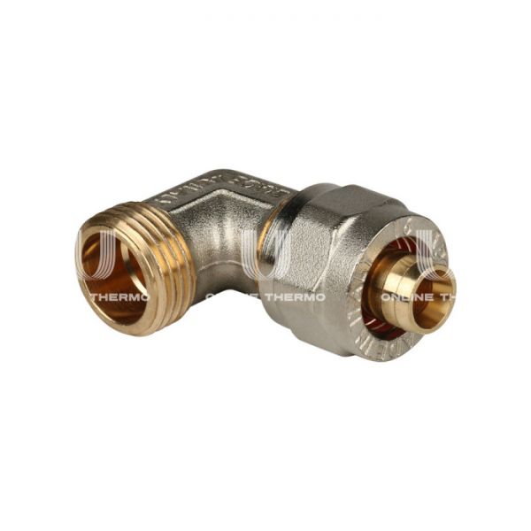 Угольник (угол) с наружной резьбой Stout SFS-0006-001216 1/2"х16, никелированный, компрессионный