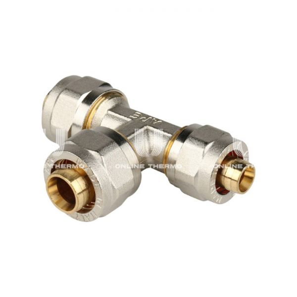 Тройник переходной Stout SFS-0010-202016, 20x20x16 мм, никелированный, компрессионный