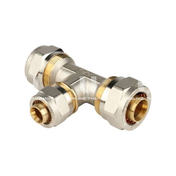 Тройник переходной Stout SFS-0010-262026, 26х20х26 мм, никелированный, компрессионный