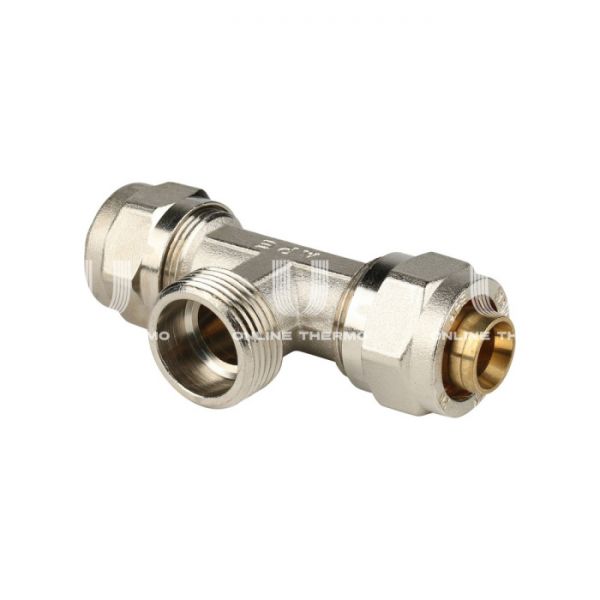 Тройник с наружной резьбой Stout SFS-0011-003420 3/4"х20, никелированный, компрессионный