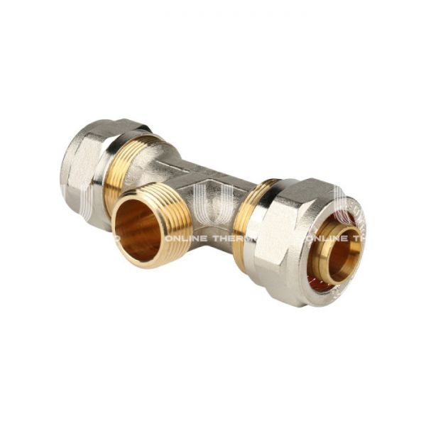 Тройник с наружной резьбой Stout SFS-0011-003426 3/4"х26, никелированный, компрессионный