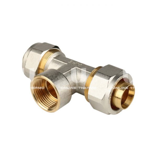 Тройник с внутренней резьбой Stout SFS-0012-000132 1"x32, никелированный, компрессионный