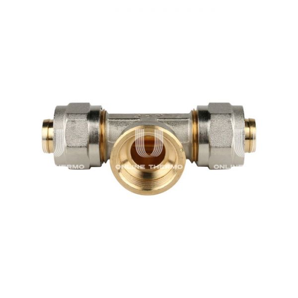 Тройник с внутренней резьбой Stout SFS-0012-003420 3/4"х20, никелированный, компрессионный