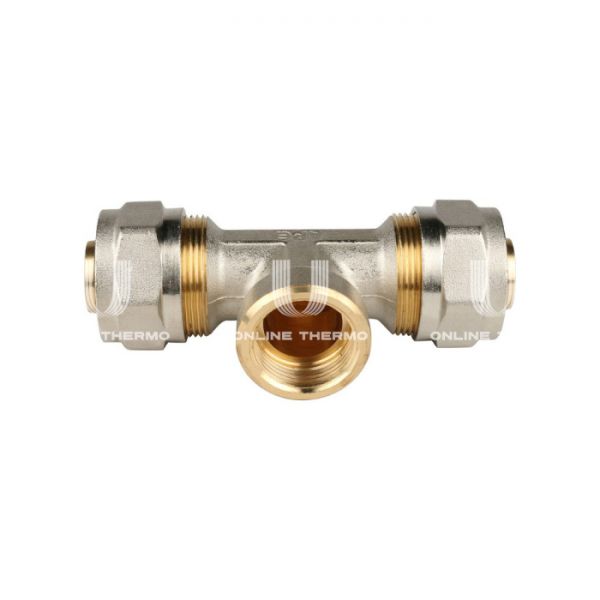 Тройник с внутренней резьбой Stout SFS-0012-003426 3/4"х26, никелированный, компрессионный