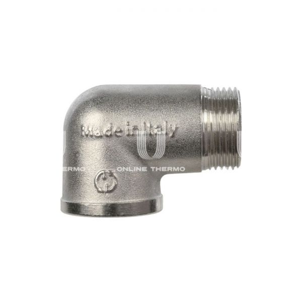 Угольник равносторонний с внутренней и наружной резьбой Stout НВ никелированный 3/8"