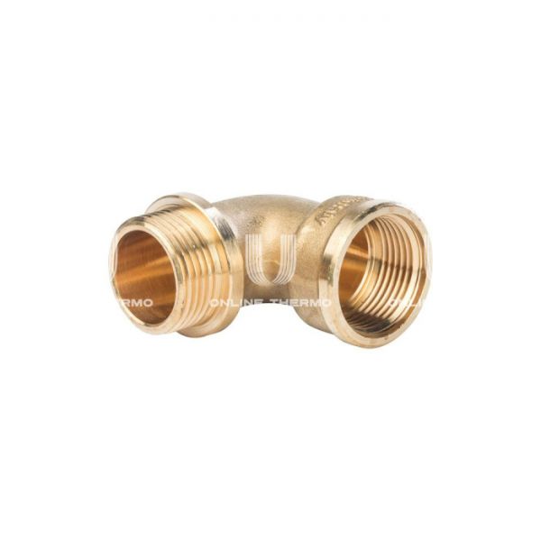 Угольник равносторонний с внутренней и наружной резьбой Stout с упором НВ 1/4”