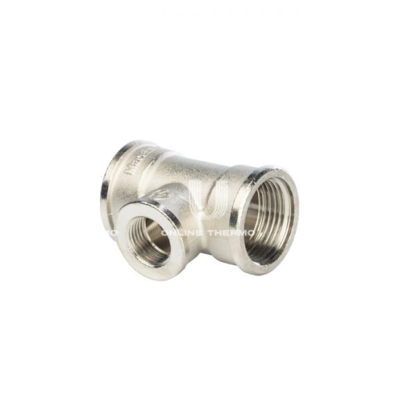 Тройник переходной с внутренней резьбой Stout ВВ никелированный 1"×3/4"×1"