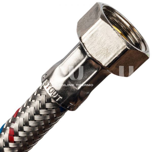 STOUT SHF-0077-081510  Гибкая подводка для воды  НР 1/2 х ВР 3/8,  длина 600 мм