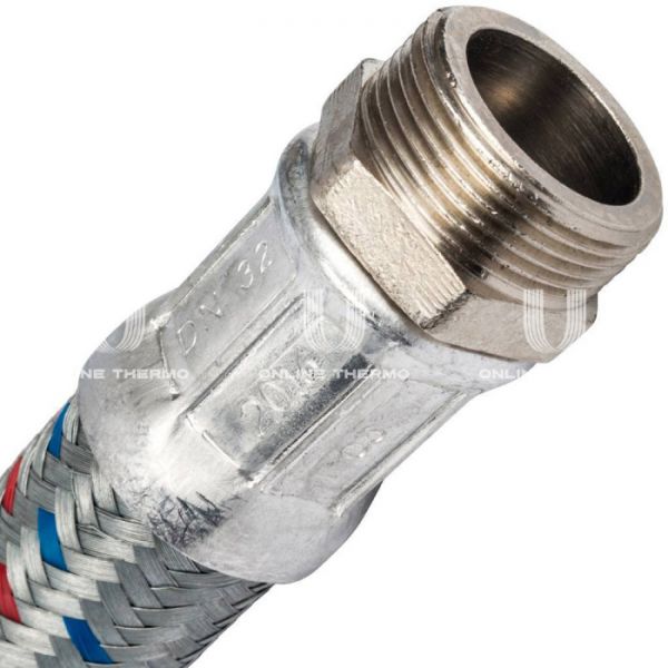 STOUT SHF-0136-323232  Гибкая подводка для воды  НР 1 1/4 х ВР 1 1/4,  длина 800 мм