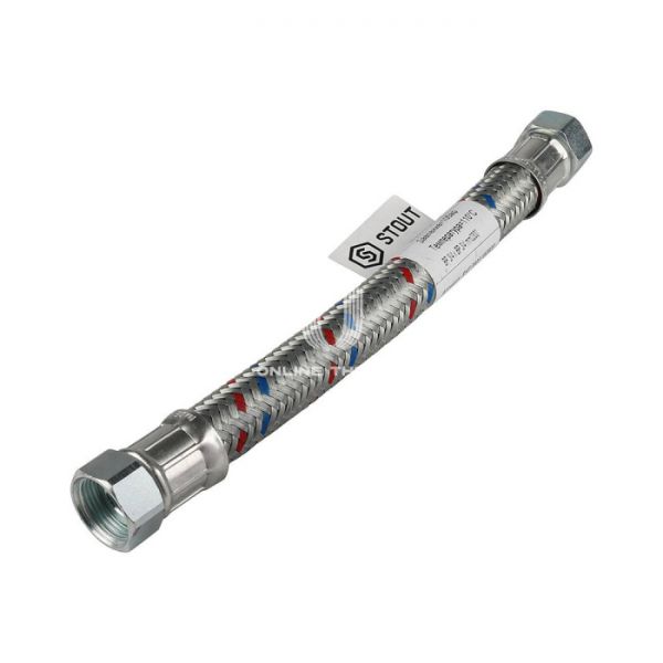 STOUT SHF-0303-182020 Гибкая подводка для воды  ВР 3/4 х ВР 3/4,  длина 300 мм