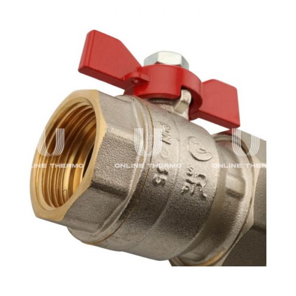 Распределительный коллектор Stout из латуни с расходомерами 6 вых.