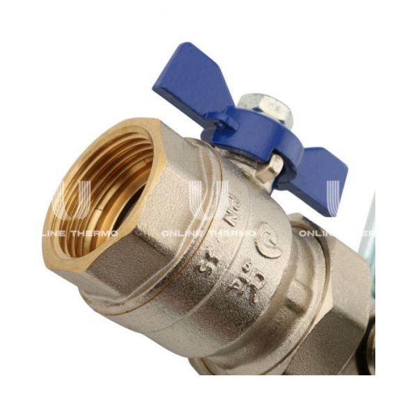 Распределительный коллектор Stout из латуни с расходомерами 9 вых.