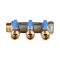 Коллектор Stout с шаровыми кранами 3/4", 3 отвода 1/2" (синие ручки)