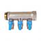 Коллектор Stout с шаровыми кранами SMB 6211 1", 3 отвода 1/2" (синие ручки)