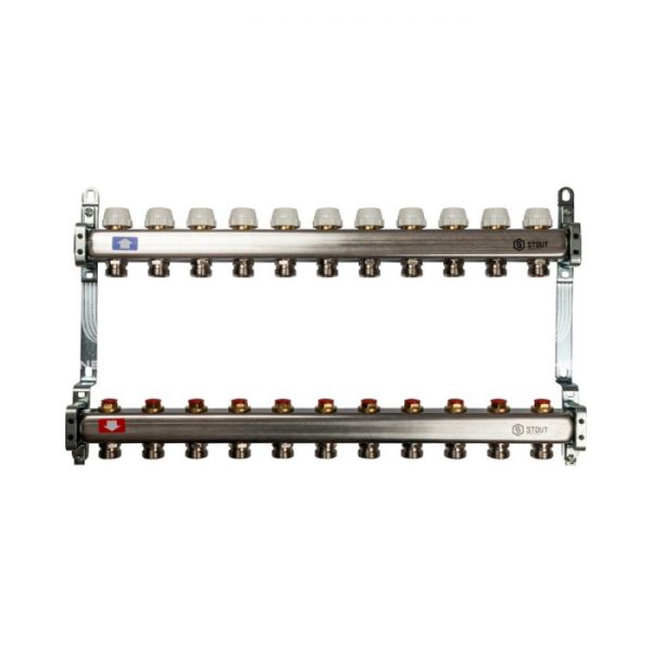 Коллектор Stout из нержавеющей стали без расходомеров 11 вых.