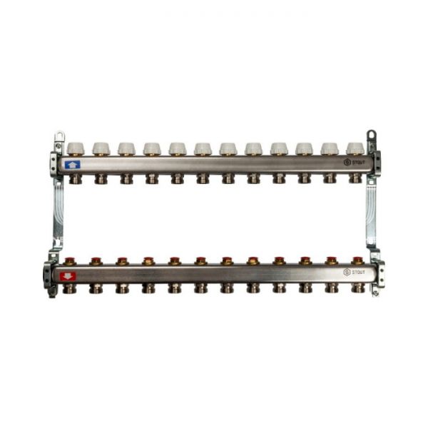 Коллектор Stout из нержавеющей стали без расходомеров 12 вых.