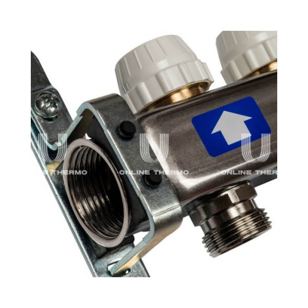 Коллектор Stout из нержавеющей стали с расходомерами, с воздухоотв. и сливом 8 вых.