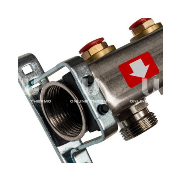 Коллектор Stout из нержавеющей стали без расходомеров, с воздухоотв. и сливом 11 вых.