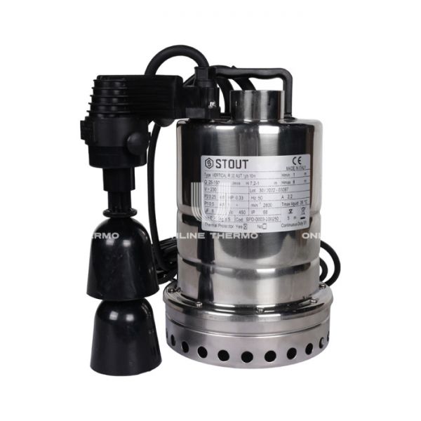 Насос дренажный Stout с вертикальным поплавком
