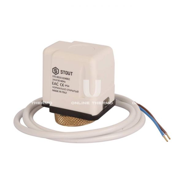 Термоэлектрический сервопривод Stout STE-0010-024002, 24 В, нормально открытый