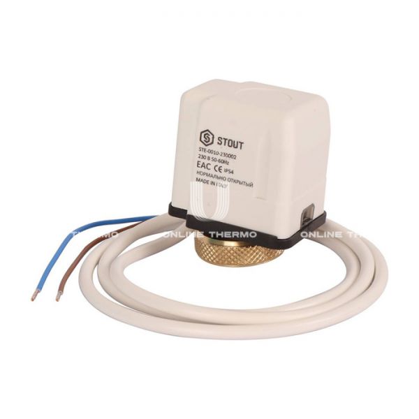 Термоэлектрический сервопривод Stout STE-0010-230002, 230 В, нормально открытый