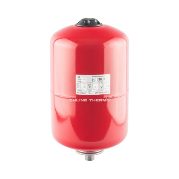 Расширительный бак для отопления Stout STH-0004-000012, 12 л, красный вертикальный, подвесной