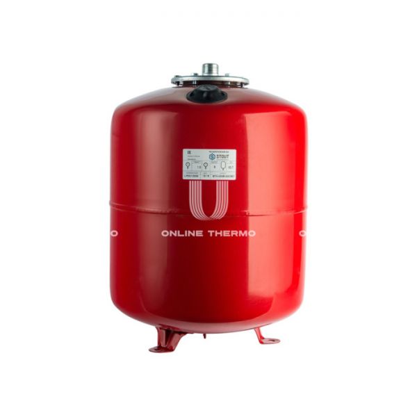 Расширительный бак для отопления Stout STH-0006-000100, 100 л, красный вертикальный, на ножках