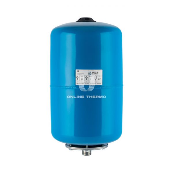 Гидроаккумулятор (расширительный бак) для водоснабжения Stout STW-0001-000020, 20 л, синий вертикальный, на ножках
