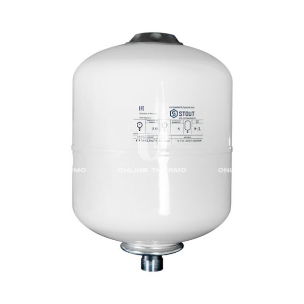 Гидроаккумулятор (расширительный бак) для водоснабжения Stout STW-0015-000008, 8 л, белый, вертикальный, подвесной