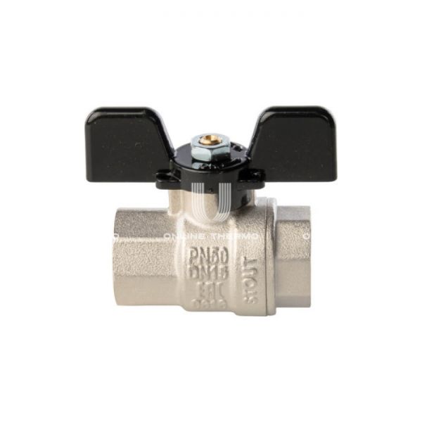 Кран шаровой Stout полнопроходной, ВР, ручка бабочка 1/2"