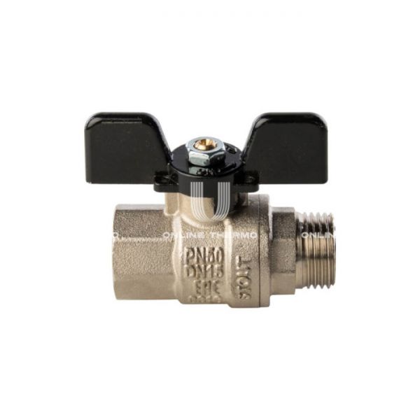 Кран шаровой Stout полнопроходной, ВР-НР, ручка бабочка 1/2"