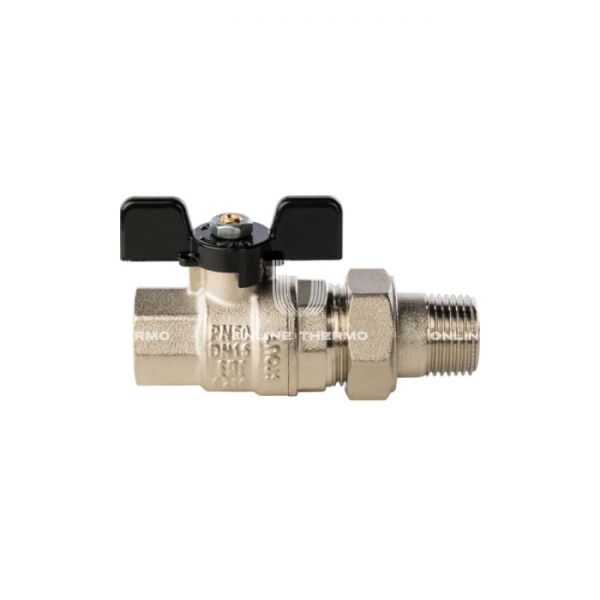 Кран шаровой Stout полнопроходной с "американкой", ВР-НР, ручка бабочка 1/2"