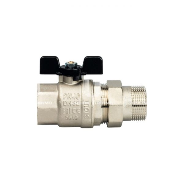 Кран шаровой Stout полнопроходной с "американкой", ВР-НР, ручка бабочка 1" 1/4