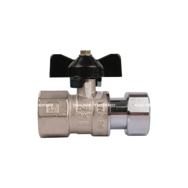 Кран шаровой Stout с накидной гайкой, ВР-НГ, 3/4"x3/4", ручка бабочка