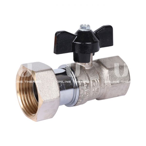 Кран шаровый с накидной гайкой Stout SVB-0009-002025 3/4"x1" ВР-НГ, ручка-бабочка