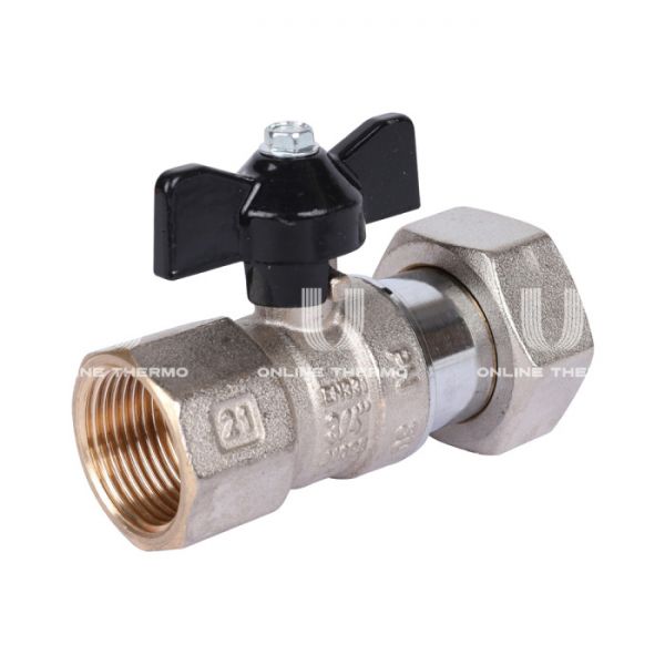Кран шаровый с накидной гайкой Stout SVB-0009-002025 3/4"x1" ВР-НГ, ручка-бабочка