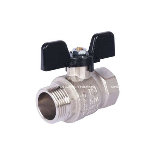 Кран шаровой Stout стандартнопроходной, ВР-НР, ручка бабочка 3/4"