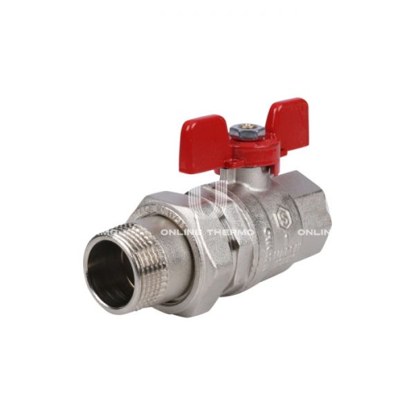 Кран шаровой Stout полнопроходной с "американкой", ВР-НР, ручка бабочка 1" (EPDM)