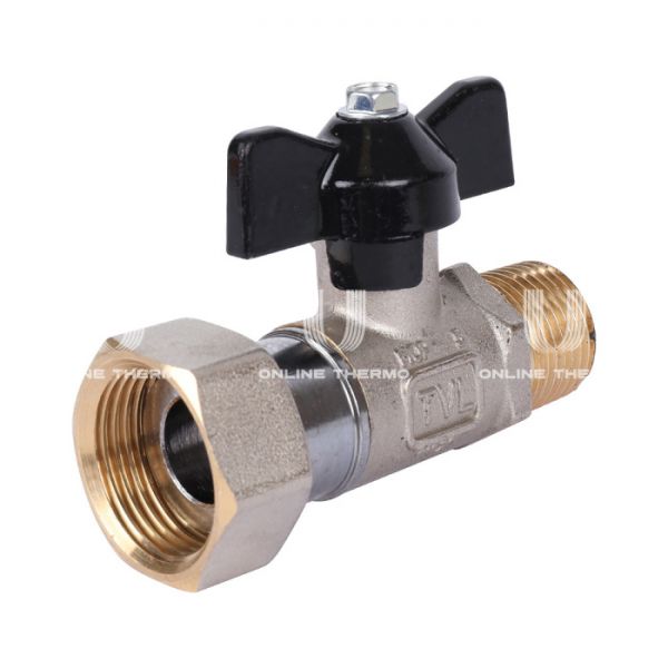 Кран шаровый с накидной гайкой Stout SVB-1009-001520 1/2"x3/4" НР-НГ, ручка-бабочка