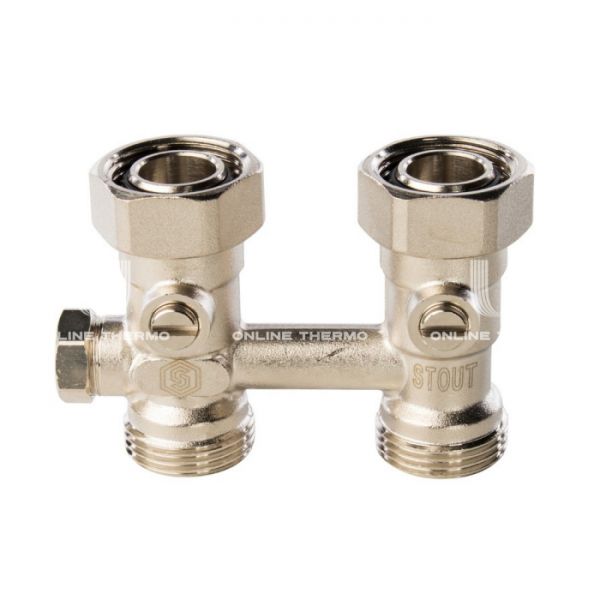 Узел нижнего подключения Stout радиатора для однотрубной системы, прямой 3/4"