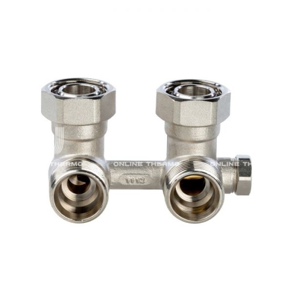 Узел нижнего подключения Stout радиатора для однотрубной системы, угловой 3/4"