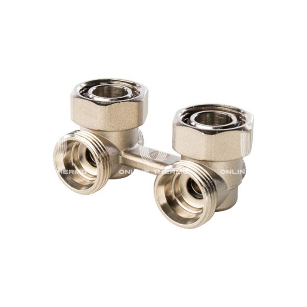 Узел нижнего подключения Stout радиатора для двухтрубной системы, угловой 3/4''