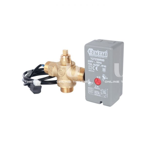 Трехходовой зонный (зональный) клапан Stout SVM-0070-300020 НР 3/4", Kvs 8, с сервоприводом 230V